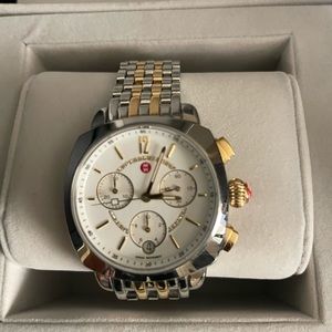 Michele diamond two tone bracelet watch